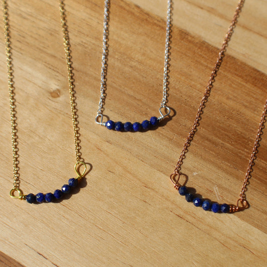 Lapis Lazuli Bead Bar Necklace