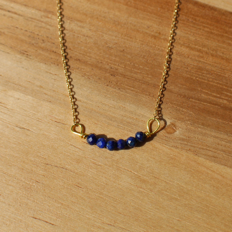 Lapis Lazuli Bead Bar Necklace