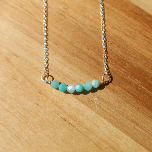 Amazonite Bead Bar Necklace