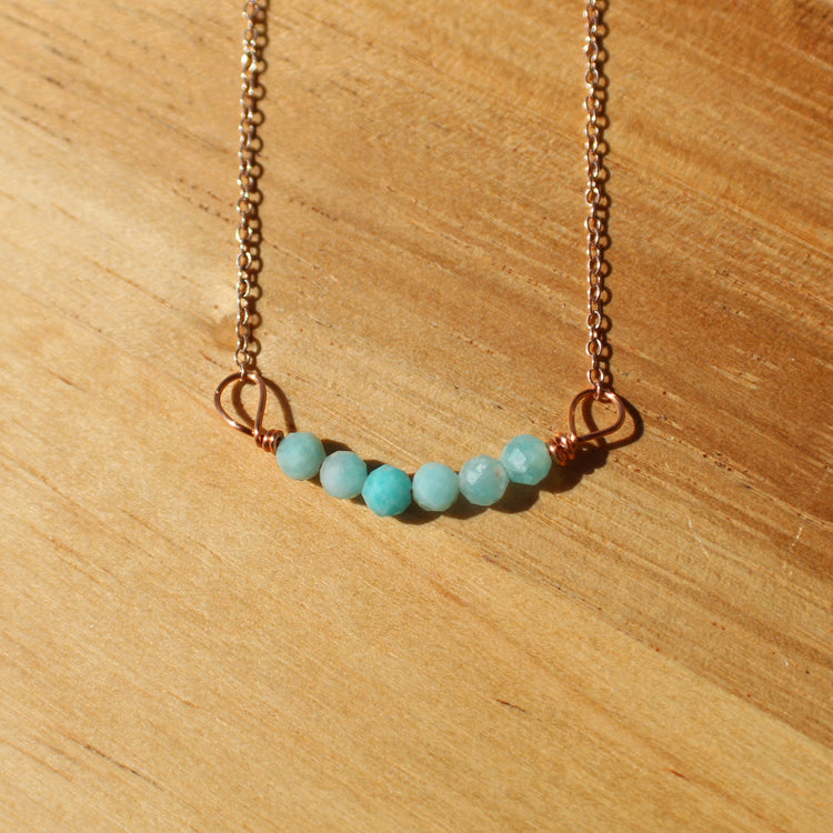 Amazonite Bead Bar Necklace