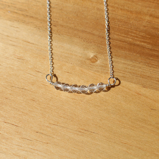 Quartz Bead Bar Necklace