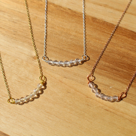 Quartz Bead Bar Necklace