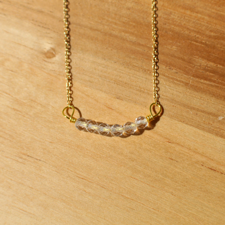 Quartz Bead Bar Necklace