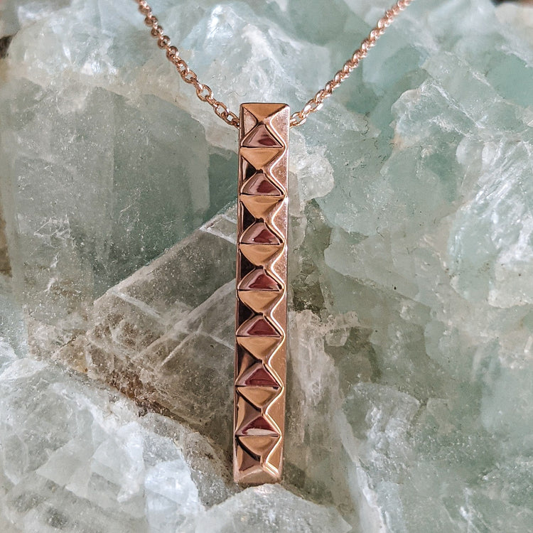 Lotus Pyramid Bar Necklace
