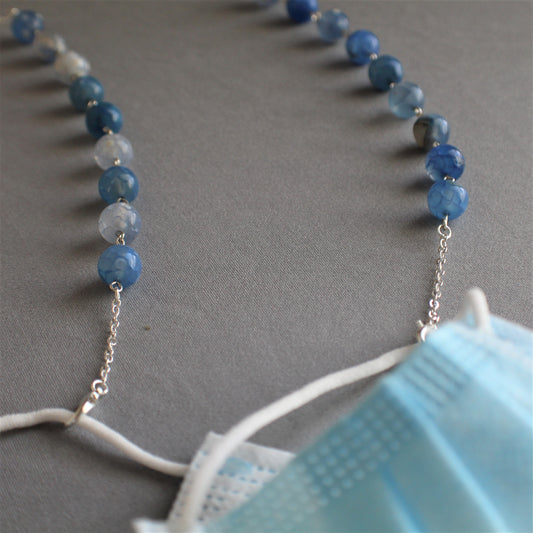 Blue Lace Agate Mask Lanyard