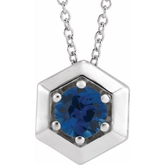 Marigold Blue Sapphire Honeycomb Necklace