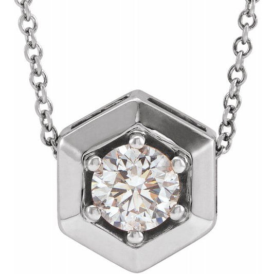 Marigold Diamond Solitaire Honeycomb Necklace