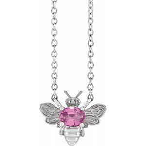 Marigold Pink Sapphire Bee Necklace