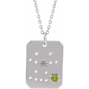 Aster Gemini Peridot & Diamond Necklace