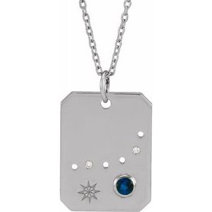 Aster Capricorn Blue Sapphire & Diamond Necklace