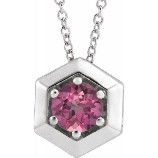 Marigold Pink Tourmaline Honeycomb Necklace