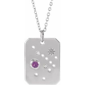 Aster Sagittarius Amethyst & Diamond Necklace