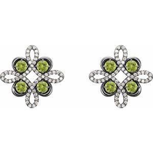 Clover Peridot & Diamond Earrings