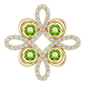 Clover Peridot & Diamond Pendant