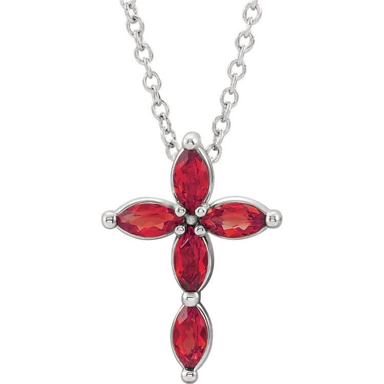 Daffodil Ruby Cross Necklace