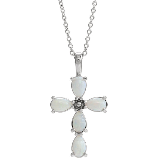 Daffodil Opal Cross Necklace