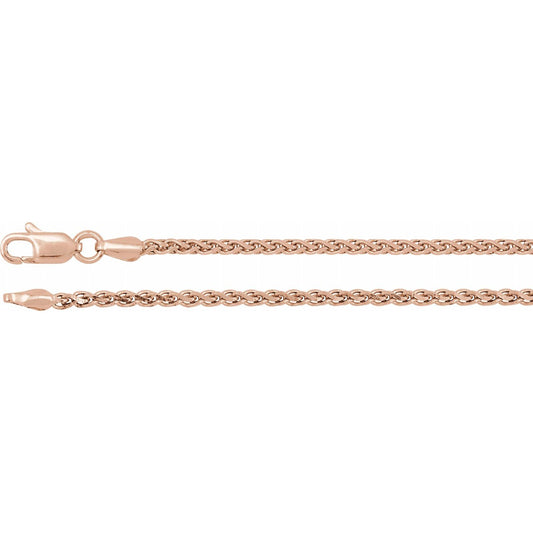 2.00mm Diamond-Cut Wheat Chain