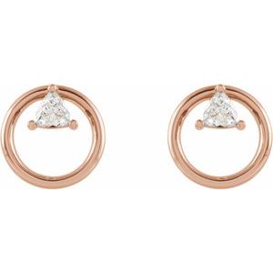 Craspedia Trillion Diamond Circle Earrings