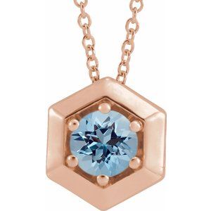 Marigold Aquamarine Honeycomb Necklace