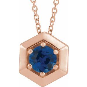 Marigold Blue Sapphire Honeycomb Necklace