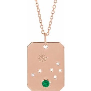 Aster Aries Emerald & Diamond Necklace