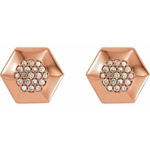 Marigold Diamond Cluster Honeycomb Stud Earrings