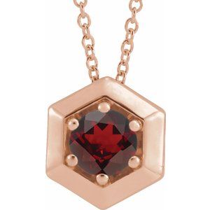 Marigold Garnet Honeycomb Necklace