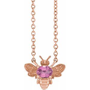 Marigold Pink Sapphire Bee Necklace