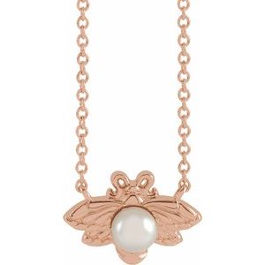 Marigold Pearl Bee Necklace