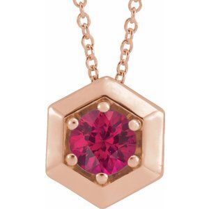 Marigold Ruby Honeycomb Necklace