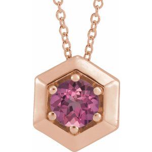 Marigold Pink Tourmaline Honeycomb Necklace