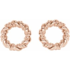 Hibiscus Rope Circle Stud Earrings