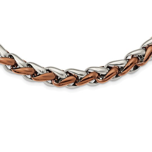 10.8 mm Brown IP-Plated Wheat Chain