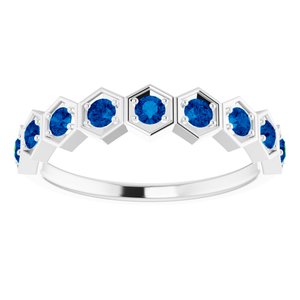 Marigold Blue Sapphire Honeycomb Stackable Ring