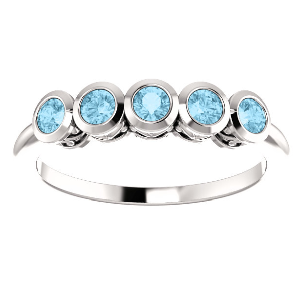 Poppy Aquamarine Five Stone Ring