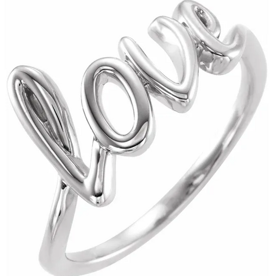 Rose Love Script Ring