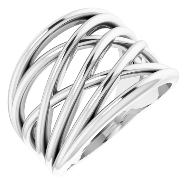 Ivy Wide Criss-Cross Ring