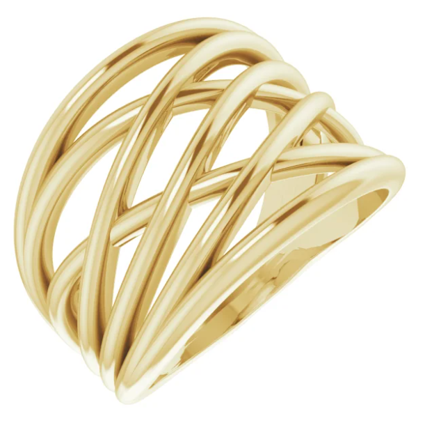 Ivy Wide Criss-Cross Ring