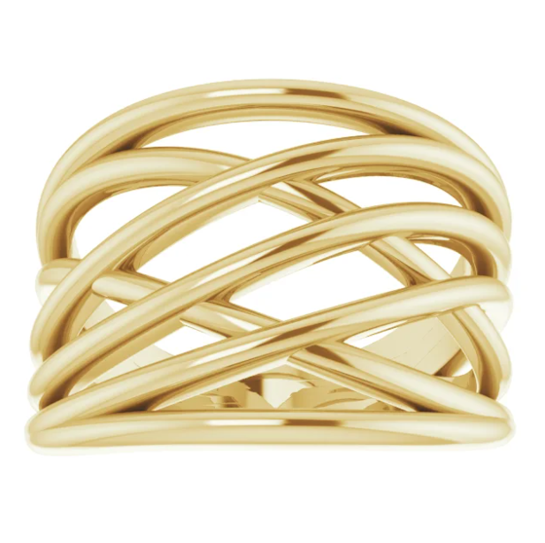 Ivy Wide Criss-Cross Ring