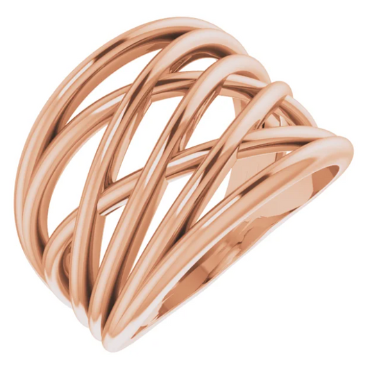 Ivy Wide Criss-Cross Ring
