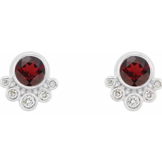 Poppy Garnet & Diamond Earrings