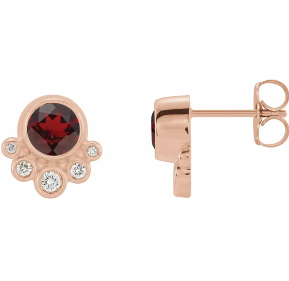 Poppy Garnet & Diamond Earrings