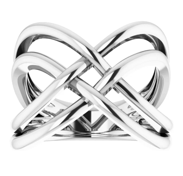 Ivy Wide Criss-Cross Ring