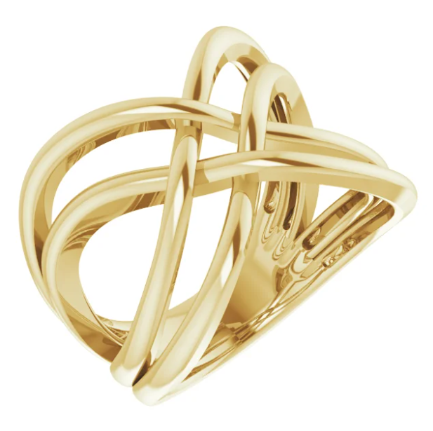 Ivy Wide Criss-Cross Ring
