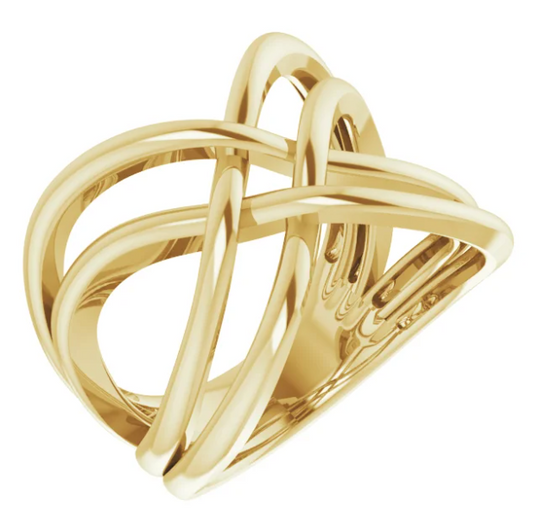 Ivy Wide Criss-Cross Ring