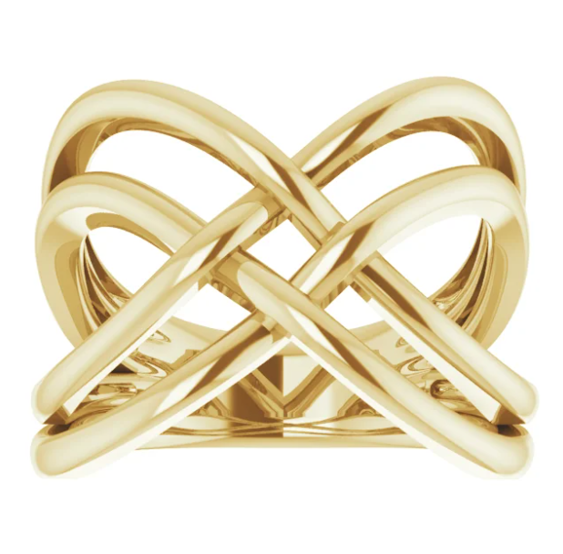 Ivy Wide Criss-Cross Ring