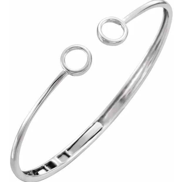 Craspedia Circle Hinged Cuff Bracelet