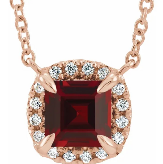 Fritillaria Garnet & Diamond Necklace