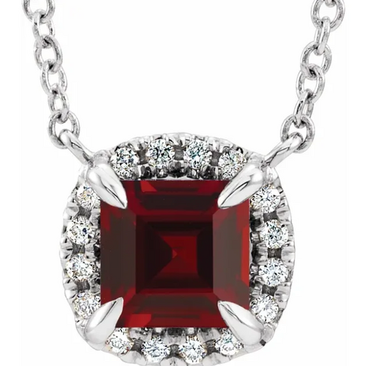 Fritillaria Garnet & Diamond Necklace