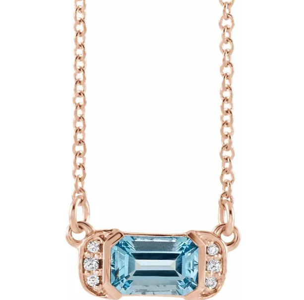 Dahlia Aquamarine & Diamond Necklace